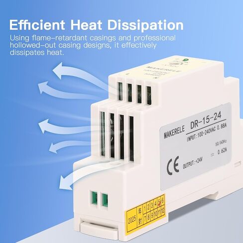 MK-SMPS-DR15-12 15W DR AC إلى DC Slim Din Rail Supply ، AC 100V-240V إلى DC 12V Switching Supply ، مع حماية الحمل الزائد in Kuwait