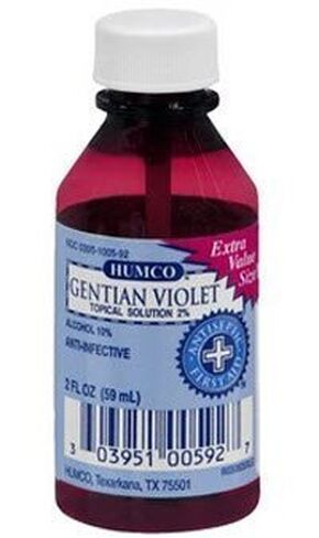 1156325 PT# 100592-001 حل محلول Gentian Violet 2 ٪ Bottle 2oz EA صنعه Humco Holding Group ، Inc in Kuwait