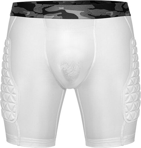 Youth Compression Padded Sliding Shorts with Soft Protective Athletic Cup Underwear for Baseball Football Lacrosse (White) in Saudi Arabia