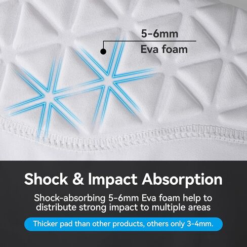 Youth Compression Padded Sliding Shorts with Soft Protective Athletic Cup Underwear for Baseball Football Lacrosse (White) in Saudi Arabia