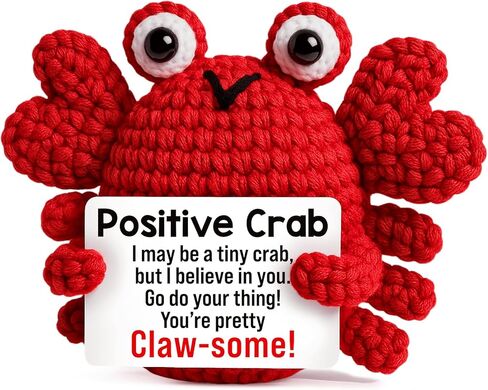 Gifts for Mom Mothers Birthday Positive Crochet Crab Emotional Crochet Animals Mini Handmade Birthday Gift for Mothers Day Decor Mama Mummy from Daughter Son in Saudi Arabia