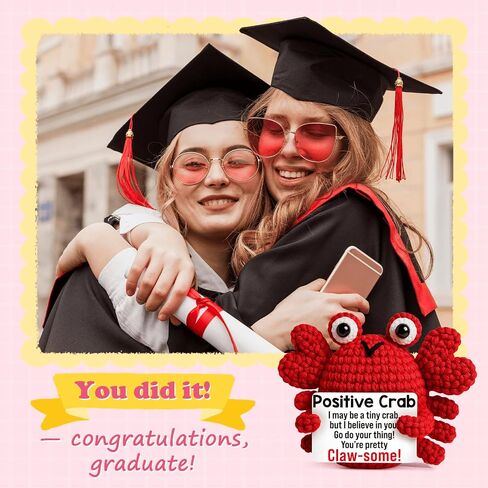 Gifts for Mom Mothers Birthday Positive Crochet Crab Emotional Crochet Animals Mini Handmade Birthday Gift for Mothers Day Decor Mama Mummy from Daughter Son in Saudi Arabia