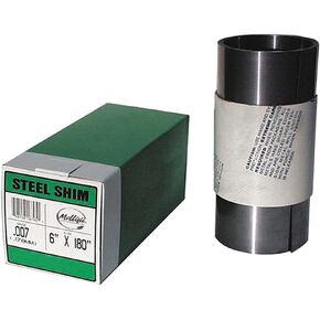Shim Stock, Roll, Cold Low Steel, 0.0025 in, Mfr: 16215-A in Saudi Arabia