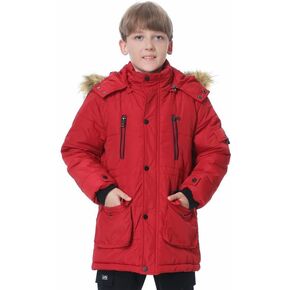 TRATENBY Boy's Warm Winter Coat Waterproof Puffer Parka Jacket with Removable Hood in Kuwait
