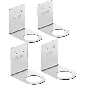 BiJun Soap Dispenser Wall Mount, 4pc Shower Shampoo Holder Hole of 1.06in Hanging Jar Rack Shampoo Standing Shelf Storage for Bathroom and Kitchen (1.06in, Silver) in Kuwait