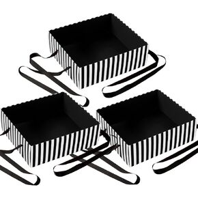 Satinior 3 PCS Halloween Movie Night Snack Trays يمكن ارتداؤها للوجبات الخفيفة ، Tray Tray Trays Tables 20's Popcorn Costume Carnival Movie Supplies (Black) in Kuwait