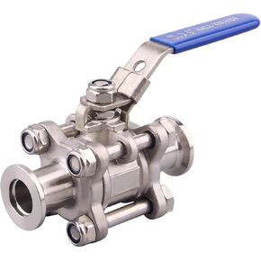 KF16 VALVE VALVE VALVE ، 304 من الفولاذ المقاوم للصدأ ، حافة المشبك KF ، مفتوح/إغلاق سريع ، مقبض أزرق مع جهاز قفل (KF16) in Kuwait