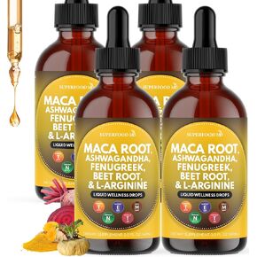 Superfood MD Maca Root Liquid Drops with Ashwagandha, Nettle, Fenugreek, Beet Root and L-Arginine Liquid Multivitamin for Women and Men - 2oz in Saudi Arabia