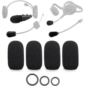4-Pack Mic Foam Covers Compatible with Sena Boom Microphone,Motorcycle Helmet Wireless/Wired Microphone + 12 O-Rings in 3 Sizes - For Various Mic Sizes - Windscreen Pop Filter in Saudi Arabia