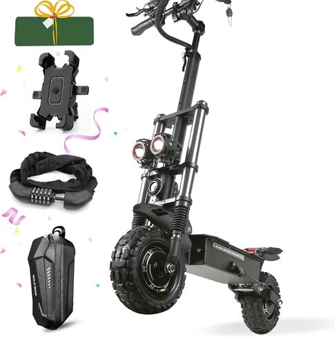 Scooter الكهربائي البالغ K8 6000W محرك مزدوج ، Max Speed ​​50mph النطاق 70 ميل ، 12 بوصة الإطارات شارع الركاب SPACTER in Saudi Arabia