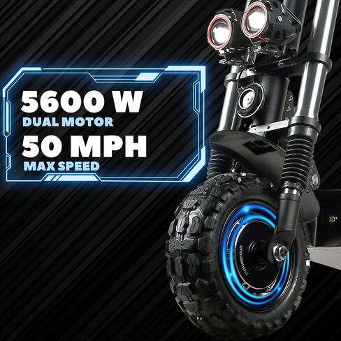 Scooter الكهربائي البالغ K8 6000W محرك مزدوج ، Max Speed ​​50mph النطاق 70 ميل ، 12 بوصة الإطارات شارع الركاب SPACTER in Saudi Arabia