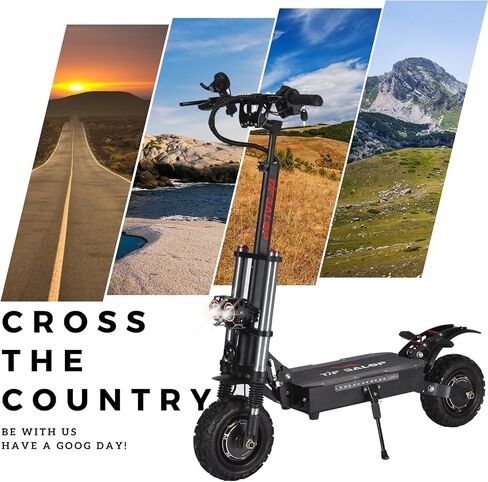 Scooter الكهربائي البالغ K8 6000W محرك مزدوج ، Max Speed ​​50mph النطاق 70 ميل ، 12 بوصة الإطارات شارع الركاب SPACTER in Saudi Arabia
