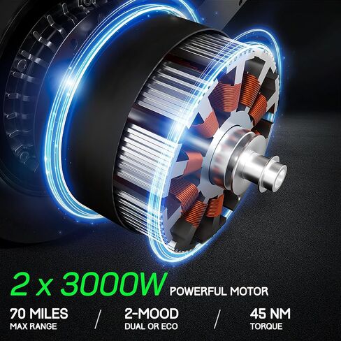 Scooter الكهربائي البالغ K8 6000W محرك مزدوج ، Max Speed ​​50mph النطاق 70 ميل ، 12 بوصة الإطارات شارع الركاب SPACTER in Kuwait