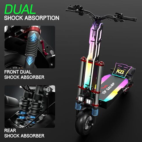 Scooter الكهربائي البالغ K8 6000W محرك مزدوج ، Max Speed ​​50mph النطاق 70 ميل ، 12 بوصة الإطارات شارع الركاب SPACTER in Kuwait