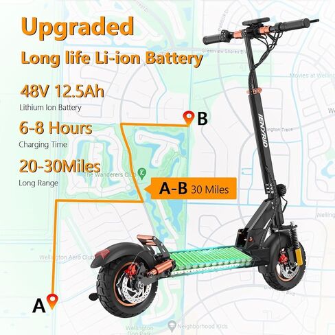 Ienyrid Electric Scooter Adults ، Sceat E Scooter مع مقعد 1000W محرك الناتج الذروة 28 ميلاً في الساعة 30 ميلينز إطارات الهواء 10 بوصات ، تعليق مزدوج ، 48V/12.5AH بطارية قابلة للطي محمولة M4 PRO S+ in Saudi Arabia