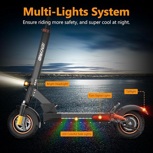 Ienyrid Electric Scooter Adults ، Sceat E Scooter مع مقعد 1000W محرك الناتج الذروة 28 ميلاً في الساعة 30 ميلينز إطارات الهواء 10 بوصات ، تعليق مزدوج ، 48V/12.5AH بطارية قابلة للطي محمولة M4 PRO S+ in Saudi Arabia