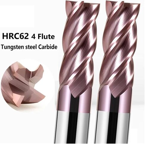 قطع HRC62 4 Flutes 3 4 5 6 8 10 12mm Carbide Tool Tungsten Steel Milling Cutter Cutter Cut Mill Tool CNC Maching endmills (5pcs ، 13 × 45x14dx100l) in Kuwait