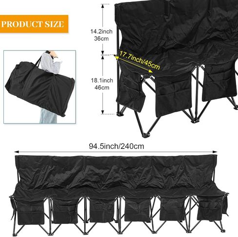 Folding Soccer Bench Portable Sports Team Bench with Pockets and Carrying Bag for Sports Team Outdoor Camp Travel Soccer Practice in Saudi Arabia