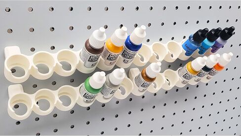 "مجرد تعليق" 1/4 "Pegboard 17/18ml تخزين الطلاء. متوافق مع Vallejo ، Reaper ، علامات تجارية رسام الجيش من زجاجات الطلاء. 6 PAINTS/Holder Pegboard Storage. منظمة مصغرة (4 ، أسود غير لامع) in Kuwait