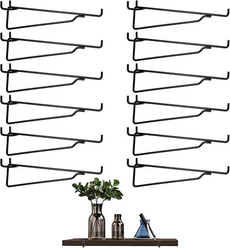 12 Pecs Pegboard Shelf Hooks ، Back Peg Board Brackets 8 بوصة ، مجموعة خطاف المعادن ، نظام تخزين مختلف للأدوات للمرآب ، الحرف ، ورشة العمل ، طاولة العمل in Saudi Arabia