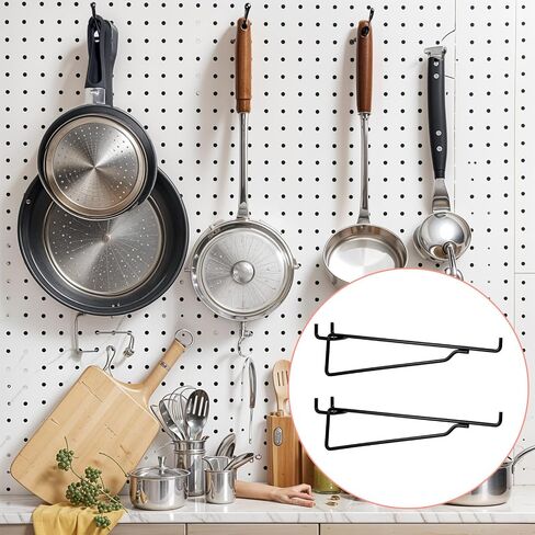 12 Pecs Pegboard Shelf Hooks ، Back Peg Board Brackets 8 بوصة ، مجموعة خطاف المعادن ، نظام تخزين مختلف للأدوات للمرآب ، الحرف ، ورشة العمل ، طاولة العمل in Saudi Arabia