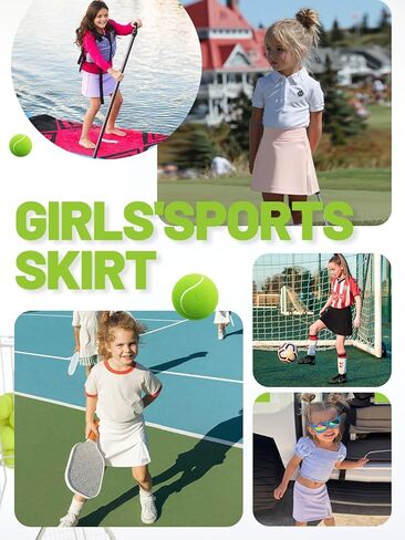 Girls Tennis Skirt High Waisted Athletic Skorts with Pockets Shorts A-line Golf Skirt Sports Gym Running Workout School in Kuwait