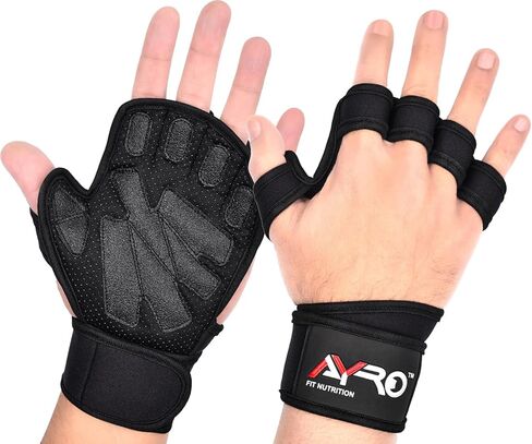 AYRO Workout Gloves for Men & Women – Ventilated Weight Lifting Gloves with Wrist Support - Gym Gloves for Men, Breathable Palm Padding, Non-Slip Grip – Ideal for Gym, Fitness, Cross Training in Kuwait