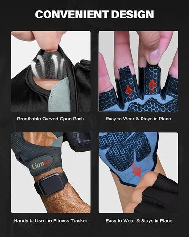 LIONCO Workout Gloves for Men Women,Weight Lifting Gloves with Breathable Gel Padded Excellent Grip for Gym Exercise,Cycling,Weightlifting,Fitness Training,Pull Ups and Climbing and Rowing in Saudi Arabia