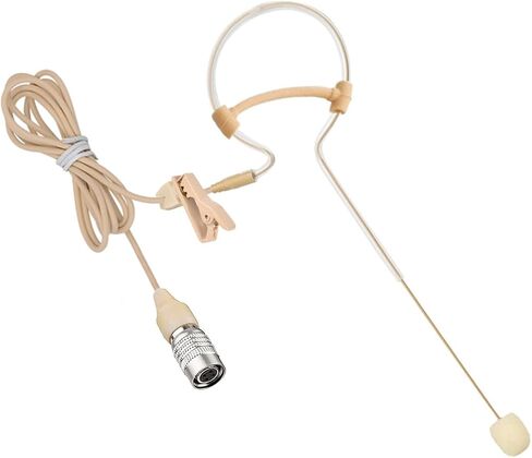 Single Earhook Headset Microphone Headworn Over Ear Hanging Condenser Omnidirectional Mic Clip Compatible with Shure Wireless Bodypack Transmitter System with Mini XLR 4 Pin TA4F Plug in Kuwait