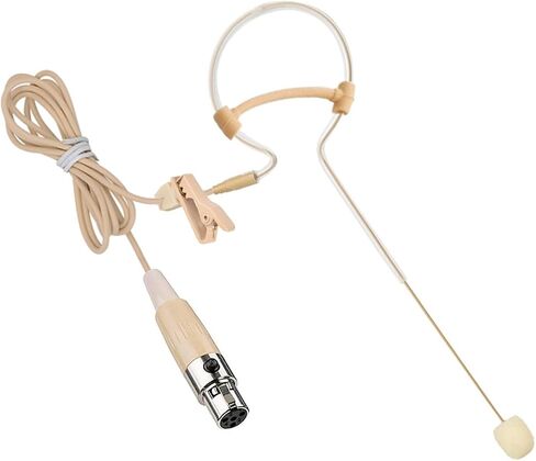 Single Earhook Headset Microphone Headworn Over Ear Hanging Condenser Omnidirectional Mic Clip Compatible with Shure Wireless Bodypack Transmitter System with Mini XLR 4 Pin TA4F Plug in Kuwait