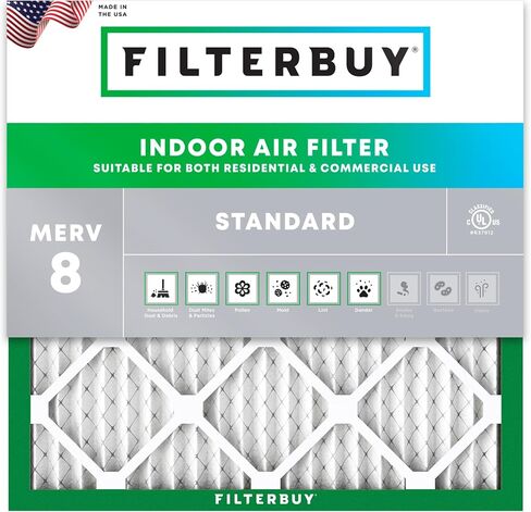 مرشح هواء Filterbuy 12x24x1 MERV 8 Dust Defense (عبوة واحدة)، استبدال مرشحات هواء فرن HVAC AC المطوية (الحجم الفعلي: 11.38 × 23.38 × 0.75 بوصة) in Kuwait