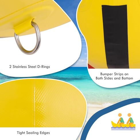 Goplus Inflatable Towable Tubes for Boating, 1-3 Rider Hot Dog Tube w/Electric Air Pump, Carrying Bag, Water Recreation Sports Banana Boat for Towing Rider in Saudi Arabia