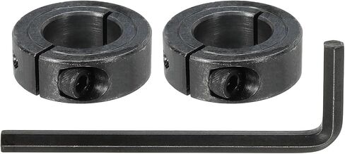 Meccanixity Bore 18 مم من طوق عمود تقسيم واحد 36 مم OD 13 مم طوق القفل الصلب الكربون مع مجموعة المسمار و bench hex لصناعة أدوات الآلات (الأسود ، حزمة 2) 2) in Saudi Arabia