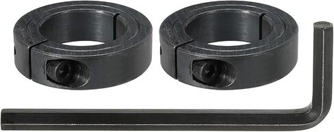 MECCANIXITY Bore 18 mm Single Split Shaft Collar 36 mm OD 13 mm Thickness Carbon Steel Locking Collar Clamp Style with Set Screw & Hex Wrench for Machine Tools Industry (Black, Pack of 2) in Saudi Arabia