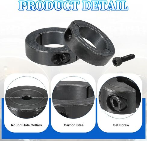 MECCANIXITY Bore 18 mm Single Split Shaft Collar 36 mm OD 13 mm Thickness Carbon Steel Locking Collar Clamp Style with Set Screw & Hex Wrench for Machine Tools Industry (Black, Pack of 2) in Saudi Arabia