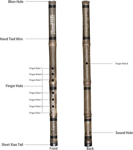 G key - Short Xiao Handmade Professional 8 Holes Bamboo Xiao Flute Zizhu Vertical Xiao Purple Bamboo Short Flute Chinese Traditional Musical Instrument Suitable for Students Beginners Adults in Kuwait