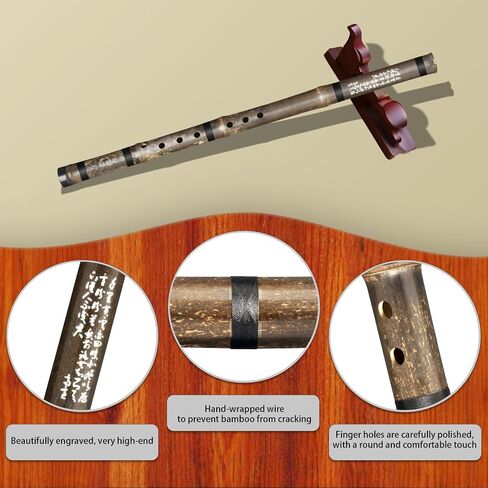 G key - Short Xiao Handmade Professional 8 Holes Bamboo Xiao Flute Zizhu Vertical Xiao Purple Bamboo Short Flute Chinese Traditional Musical Instrument Suitable for Students Beginners Adults in Kuwait