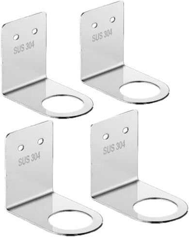 BiJun Soap Dispenser Wall Mount, 4pc Shower Shampoo Holder Hole of 1.06in Hanging Jar Rack Shampoo Standing Shelf Storage for Bathroom and Kitchen (1.06in, Silver) in Kuwait