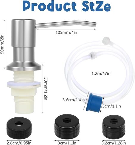 Soap Dispenser for Kitchen Sink, Stainless Steel Under Sink Soap Dispenser Pump with 47Inch Extension Tube Kit, No Need to Fill Little Bottle Again(Silver) in Saudi Arabia