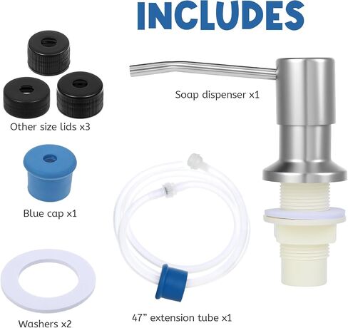 Soap Dispenser for Kitchen Sink, Stainless Steel Under Sink Soap Dispenser Pump with 47Inch Extension Tube Kit, No Need to Fill Little Bottle Again(Silver) in Saudi Arabia