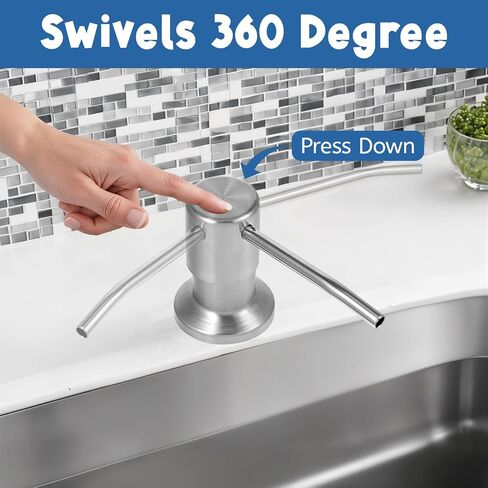 Soap Dispenser for Kitchen Sink, Stainless Steel Under Sink Soap Dispenser Pump with 47Inch Extension Tube Kit, No Need to Fill Little Bottle Again(Silver) in Saudi Arabia
