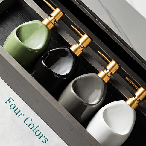 Black Ceramic Soap Dispenser with Sponge Holder – Matte Refillable Dish Soap Pump for Kitchen Sink, 2-in-1 Sink Organizer Tray – Sleek Modern Countertop Accessory in Saudi Arabia
