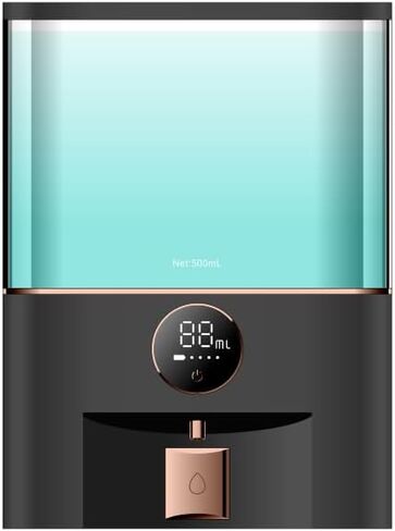 X124 موزع غسول الفم الأوتوماتيكي الذكي-18.26 أوقية لا تلمس مع 4 أكواب ألوان ، 4 أوضاع للاستغناء ، شاشة USB-C قابلة لإعادة الشحن ، LED ، شاشة الحائط-مقاومة للماء (أسود) in Kuwait