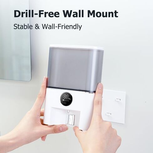 X124 موزع غسول الفم الأوتوماتيكي الذكي-18.26 أوقية لا تلمس مع 4 أكواب ألوان ، 4 أوضاع للاستغناء ، شاشة USB-C قابلة لإعادة الشحن ، LED ، شاشة الحائط-مقاومة للماء (أسود) in Kuwait