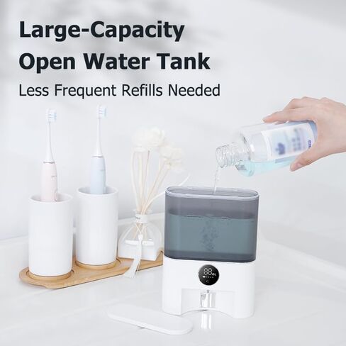 X124 موزع غسول الفم الأوتوماتيكي الذكي-18.26 أوقية لا تلمس مع 4 أكواب ألوان ، 4 أوضاع للاستغناء ، شاشة USB-C قابلة لإعادة الشحن ، LED ، شاشة الحائط-مقاومة للماء (أسود) in Kuwait