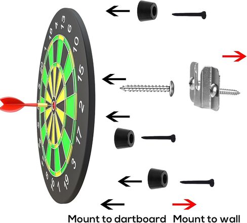Dartboard Mounting Bracket Kit, Dart Board Hanging Kit for Wall Dartboard Holder Hanger Screw Hook Set Dart Games Accessories in Saudi Arabia