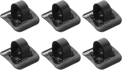 HARFINGTON 6pcs Bicycle C-Clips Clamps Housing Hose Guide Brake Derailleur Shift Cables with Adhesive Seat for MTB, Black in Saudi Arabia