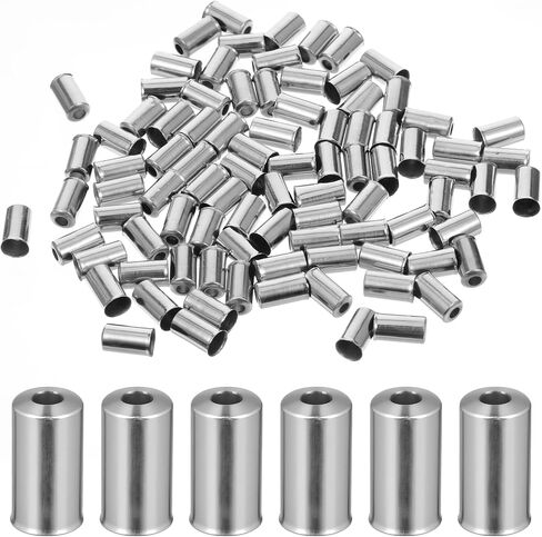 أبعاد نهاية كبل الفرامل ، 100pcs نهايات الكابلات نهايات الدراجة ألومنيوم سبيكة الفرامل نهاية الكابلات نصائح تجعيد الدراجات الكابلات مرتبة ل Rouad Moutain الدراجات/الطريق طي الدراجات (الفضة) in Saudi Arabia