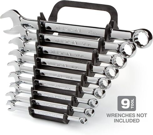 TEKTON 9-Tool Combination Wrench Holder (Black) | 79345 | Made in USA in Saudi Arabia