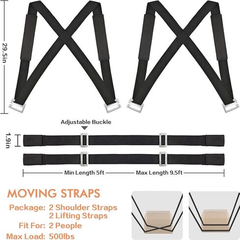 Moving Straps, 2-Person Lifting and Moving System, Appliance Or Furniture Moving Straps for Lifting, Heavy Lifting Straps Moving in Saudi Arabia
